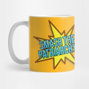 Smash The Patriarchy! Popart Style Typographic Slogan Design Mug